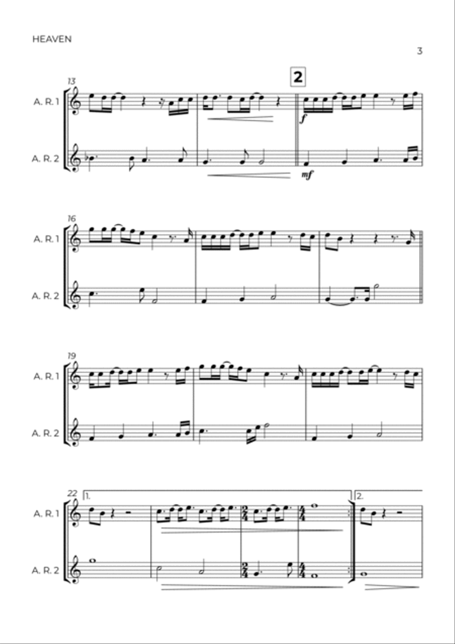 Heaven Woodwind Duet scores gallery preview page 3