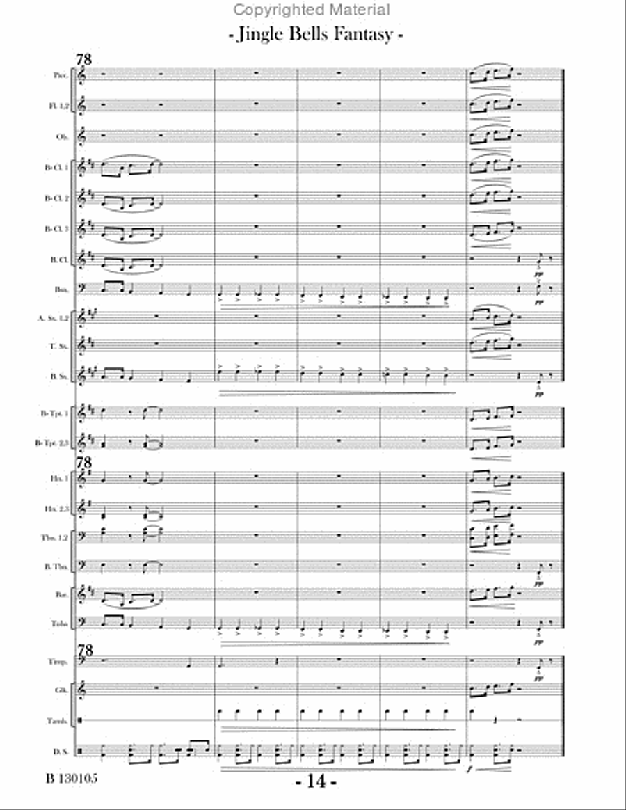 Jingle Bells Fantasy Concert Band scores gallery preview page 17