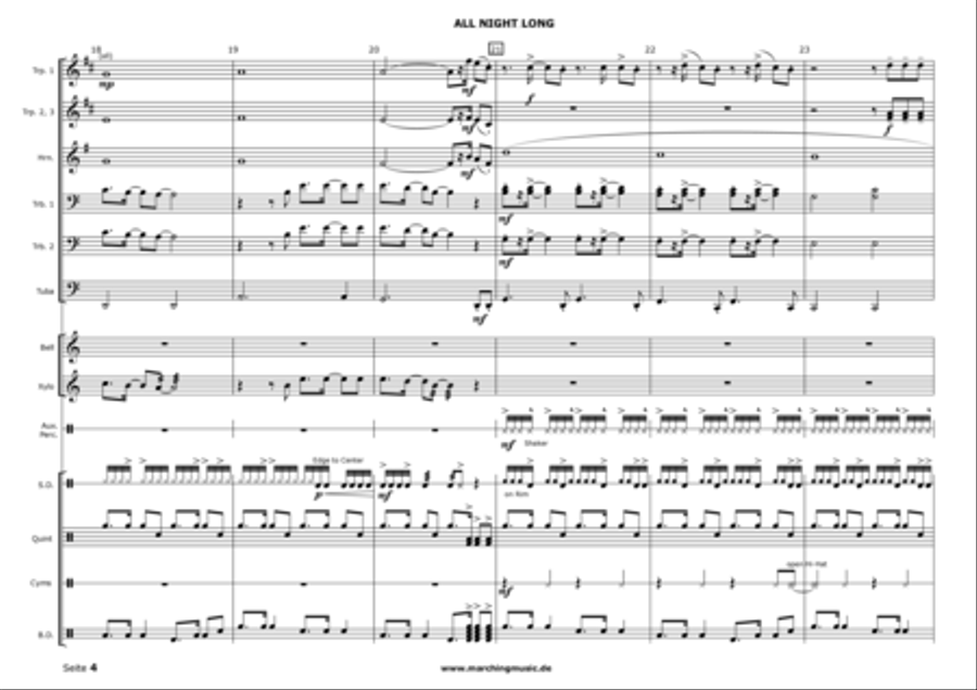 All Night Long (all Night) Marching Band scores gallery preview page 4