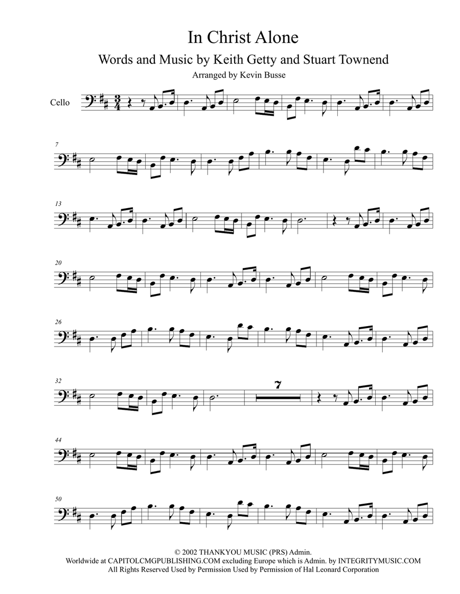 In Christ Alone Cello Solo scores gallery preview page 1