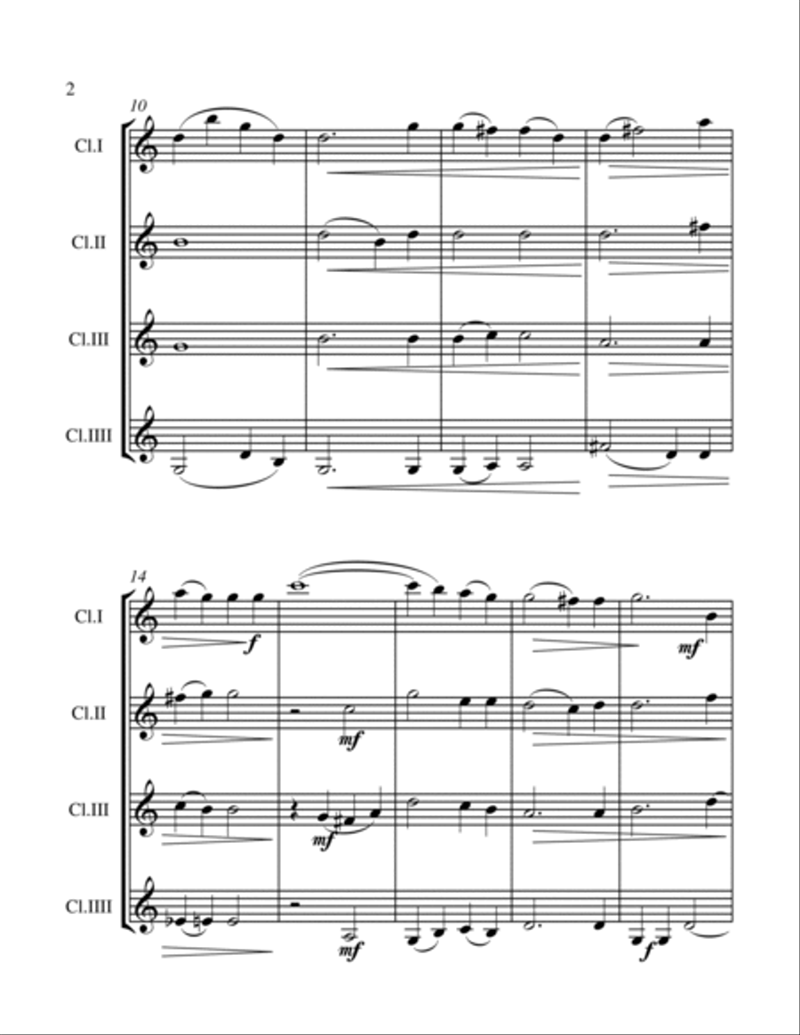 Ave Verum Corpus - Mozart - 4 Bb Clarinets Quartet - Intermediate level image number null