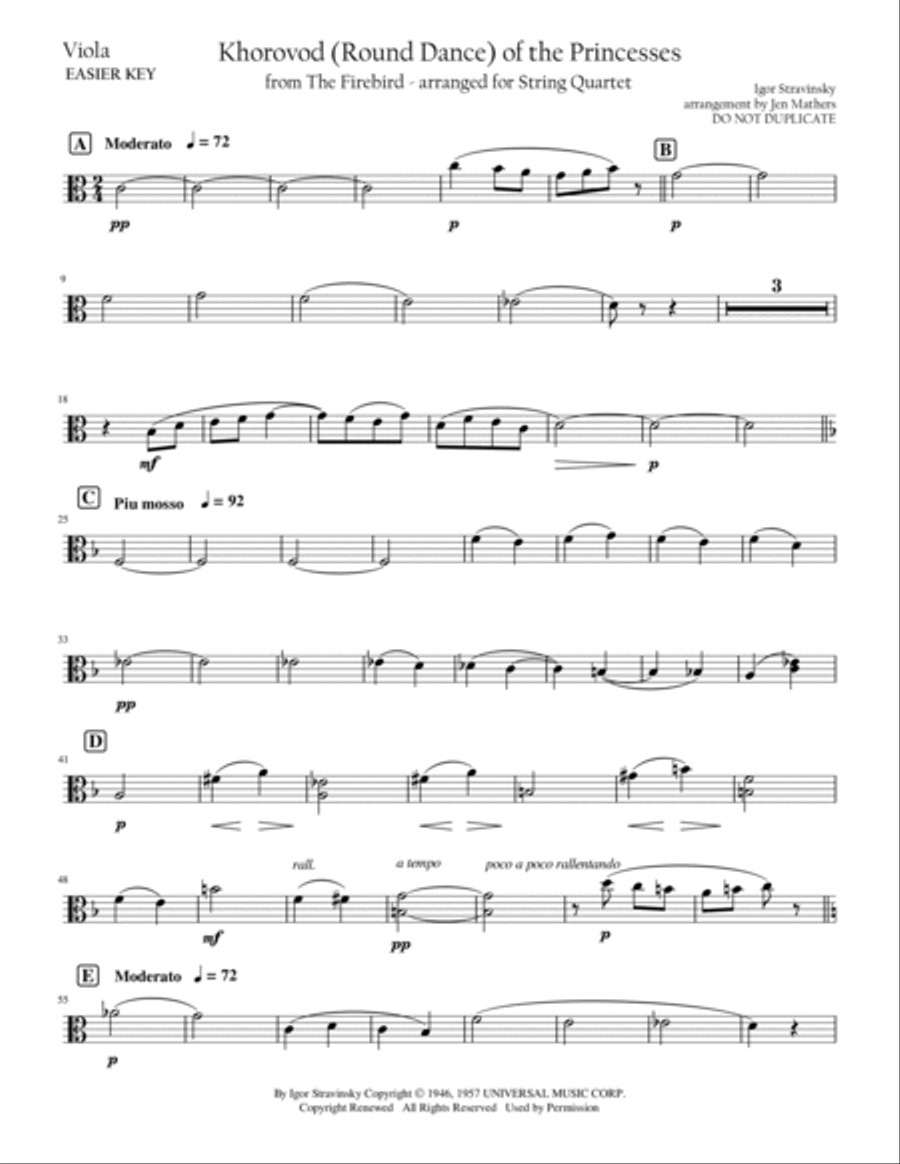 Firebird Suite String Quartet scores gallery preview page 5