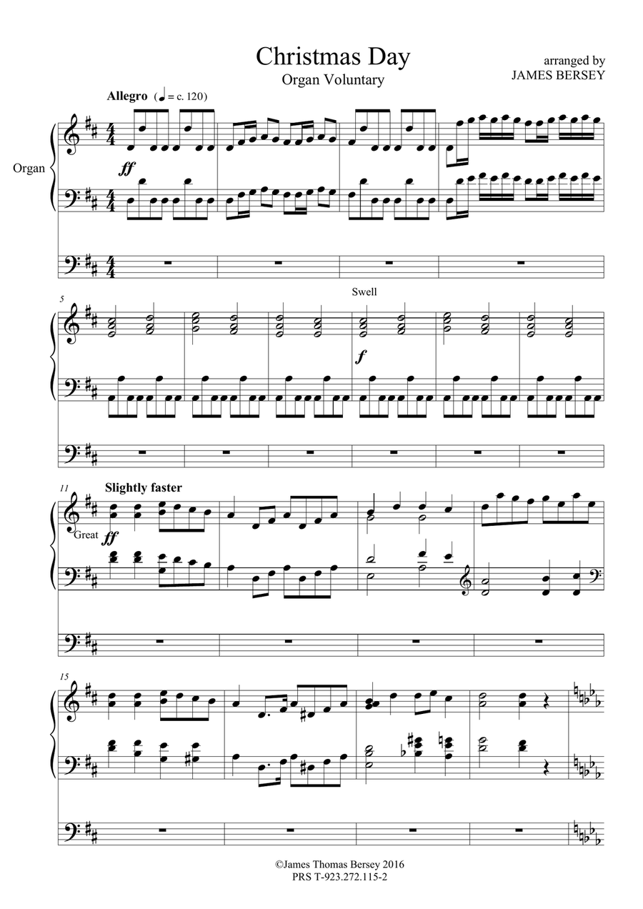 Christmas Day Organ Voluntary Organ Solo scores gallery preview page 3
