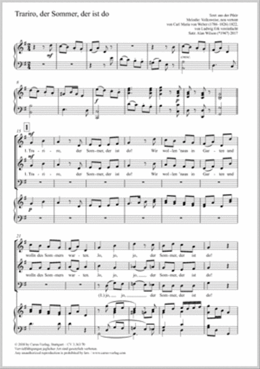 Trariro, der Sommer, der ist do Choir scores gallery preview page 1