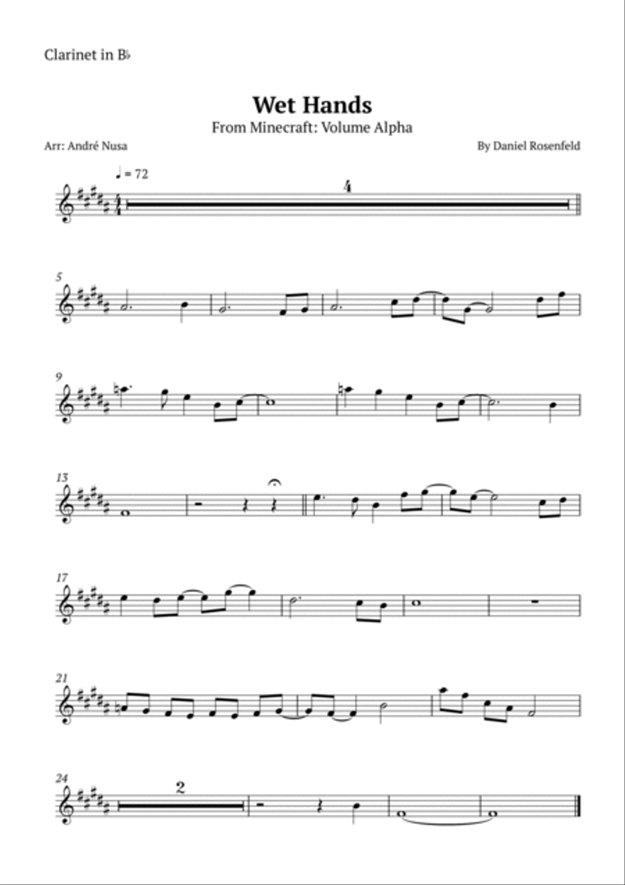 Wet Hands Clarinet Solo scores gallery preview page 3
