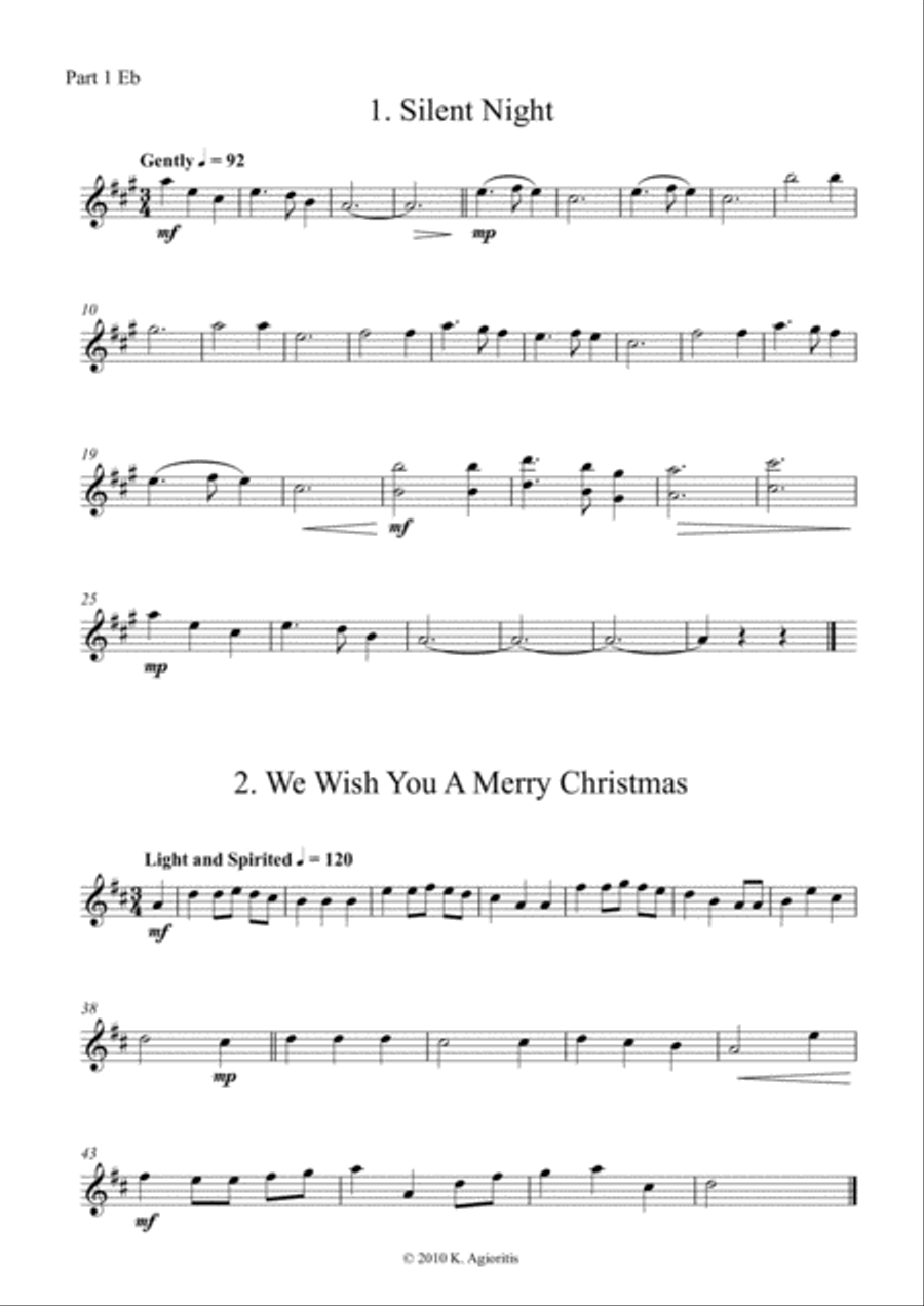 Carols for Four (or more) - Fifteen Carols with Flexible Instrumentation - Part 1 - Eb Treble Clef Concert Band scores gallery preview page 5