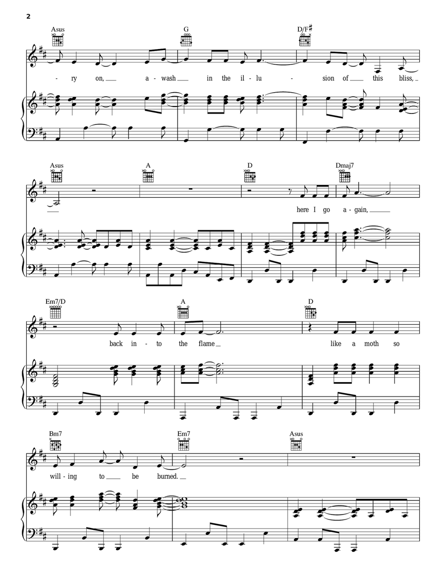 Illusions Of Bliss Piano, Vocal, Guitar scores gallery preview page 2