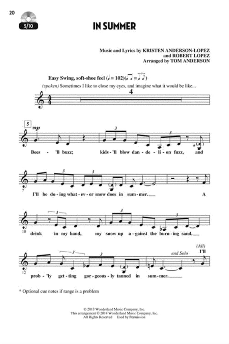 Let's All Sing Songs from Frozen Choir scores gallery preview page 5