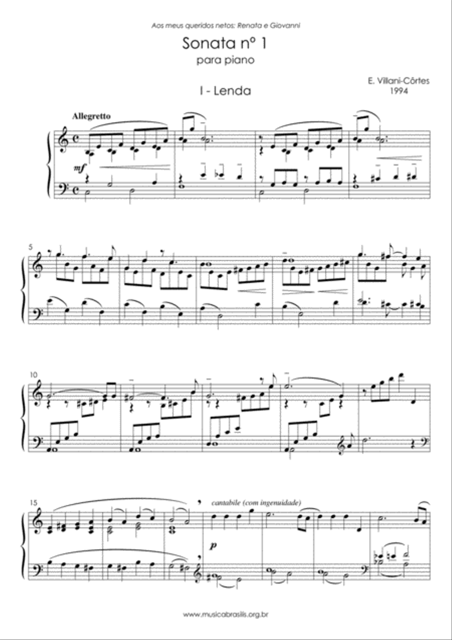 Sonata n.1 para piano Piano Solo scores gallery preview page 3