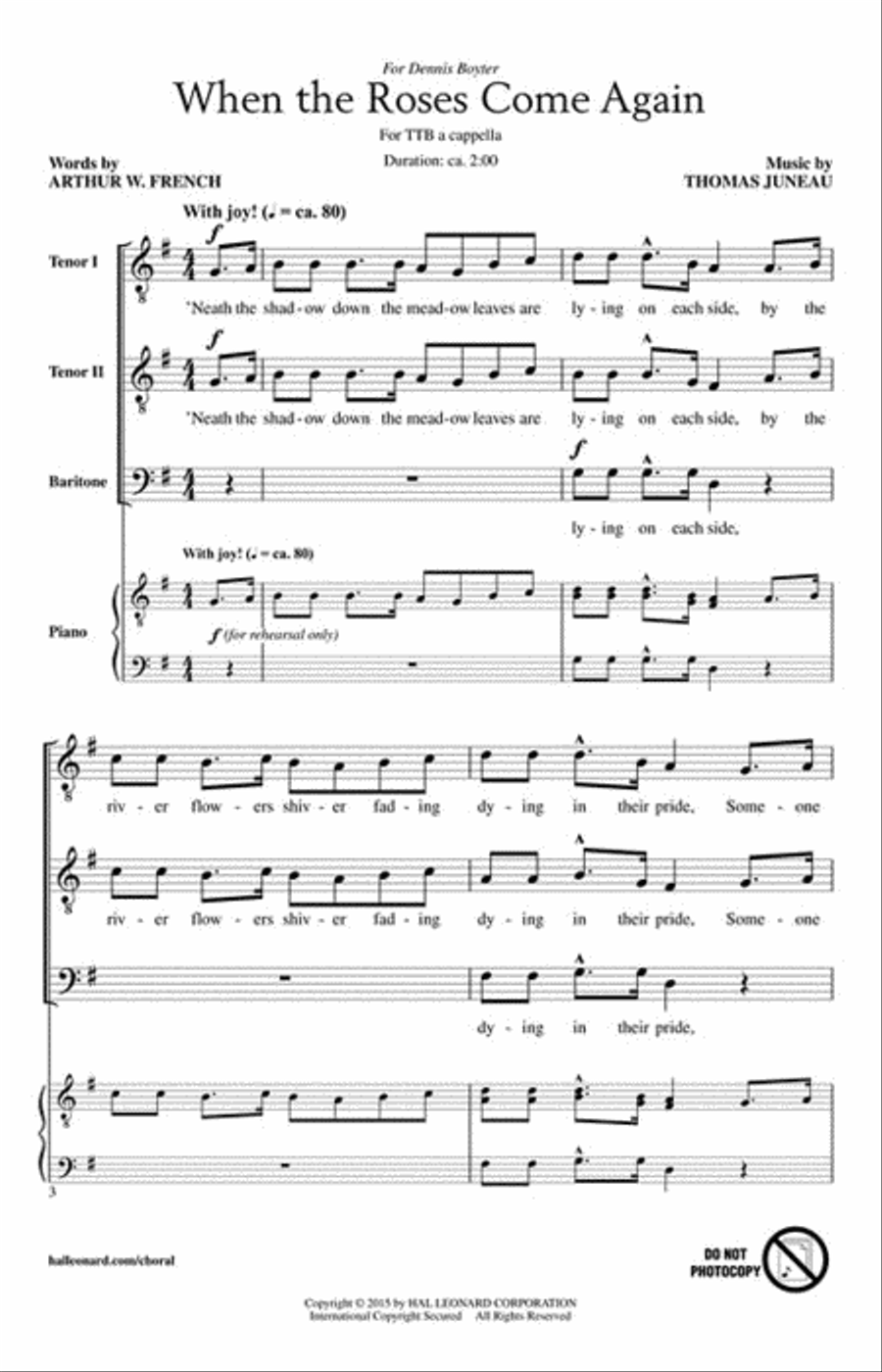 When the Roses Come Again TTB scores gallery preview page 2