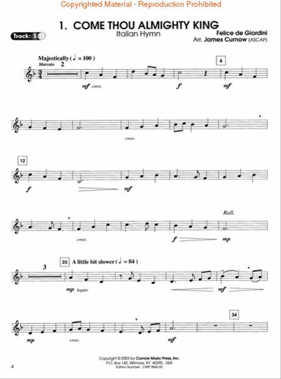 Easy Great Hymns by James Curnow Trumpet Solo Sheet Music