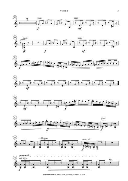Bulgarian Suite for Violin and 13 Strings - Violin solo part