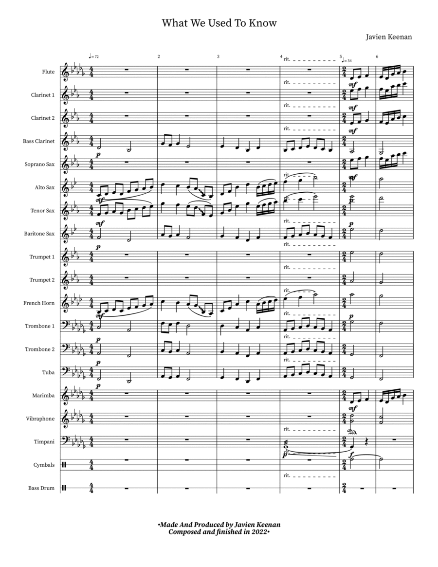 What We Used To Know What We Used To Know Concert Band scores gallery preview page 1