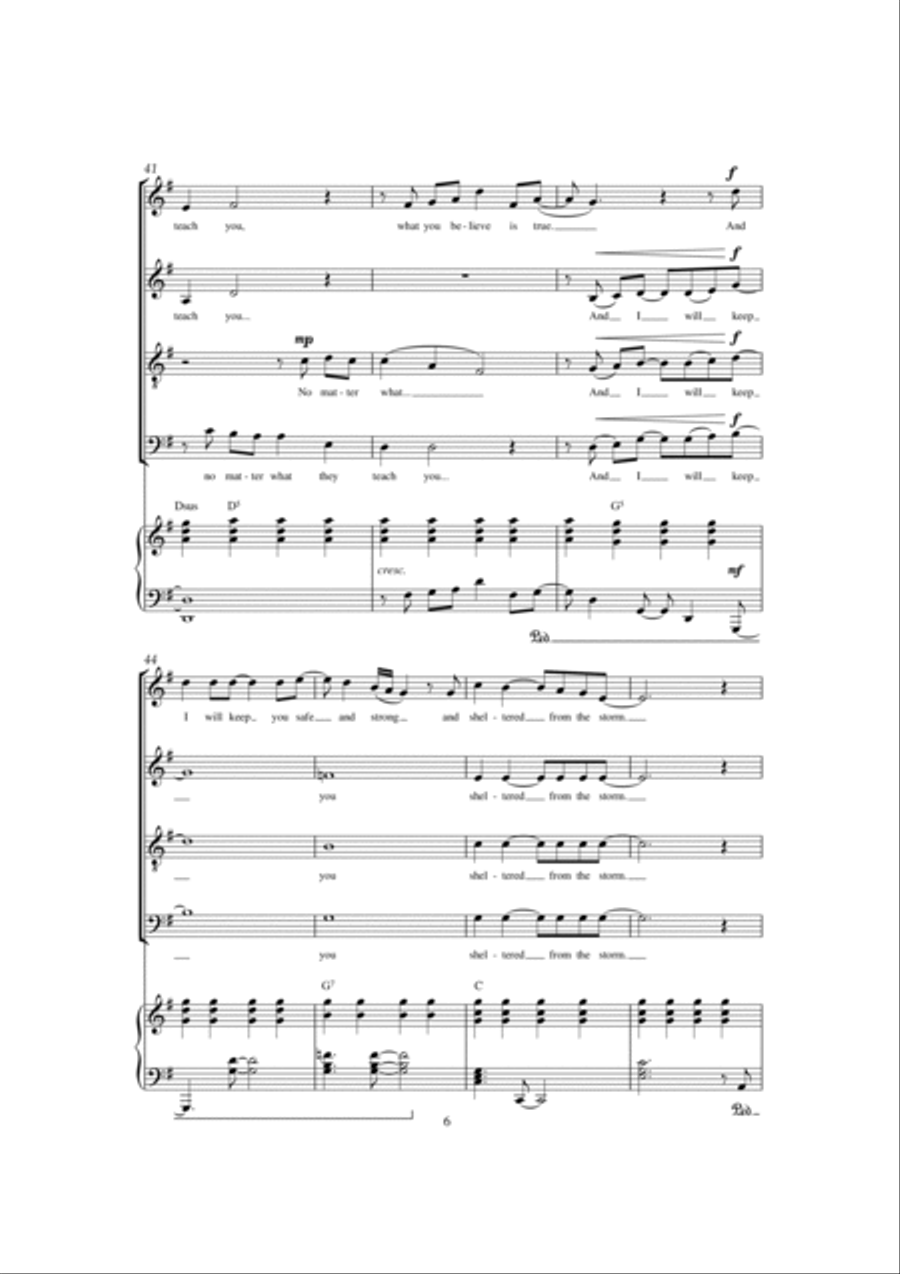 No Matter What (from Whistle Down The Wind) 4-Part scores gallery preview page 6