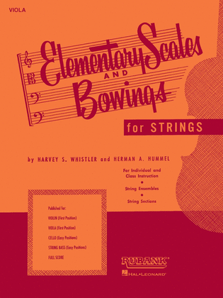 Elementary Scales and Bowings – Viola