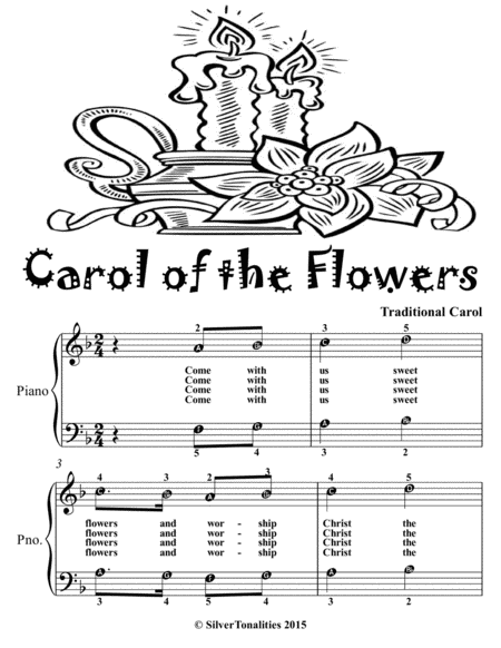 Carol of the Flowers Easy Piano Sheet Music 2nd Edition