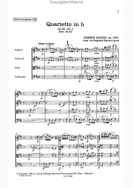 Streichquartett h-moll op. 33 / 1