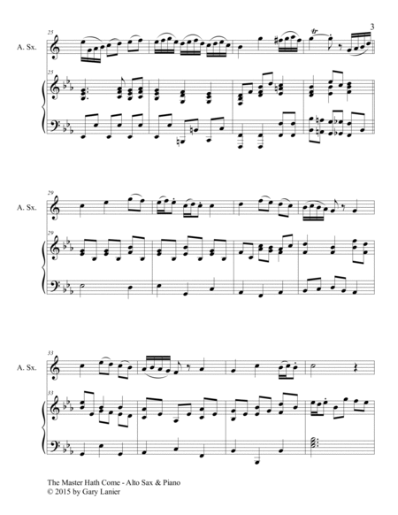 THE MASTER HATH COME (Duet – Alto Sax and Piano/Score and Parts) image number null