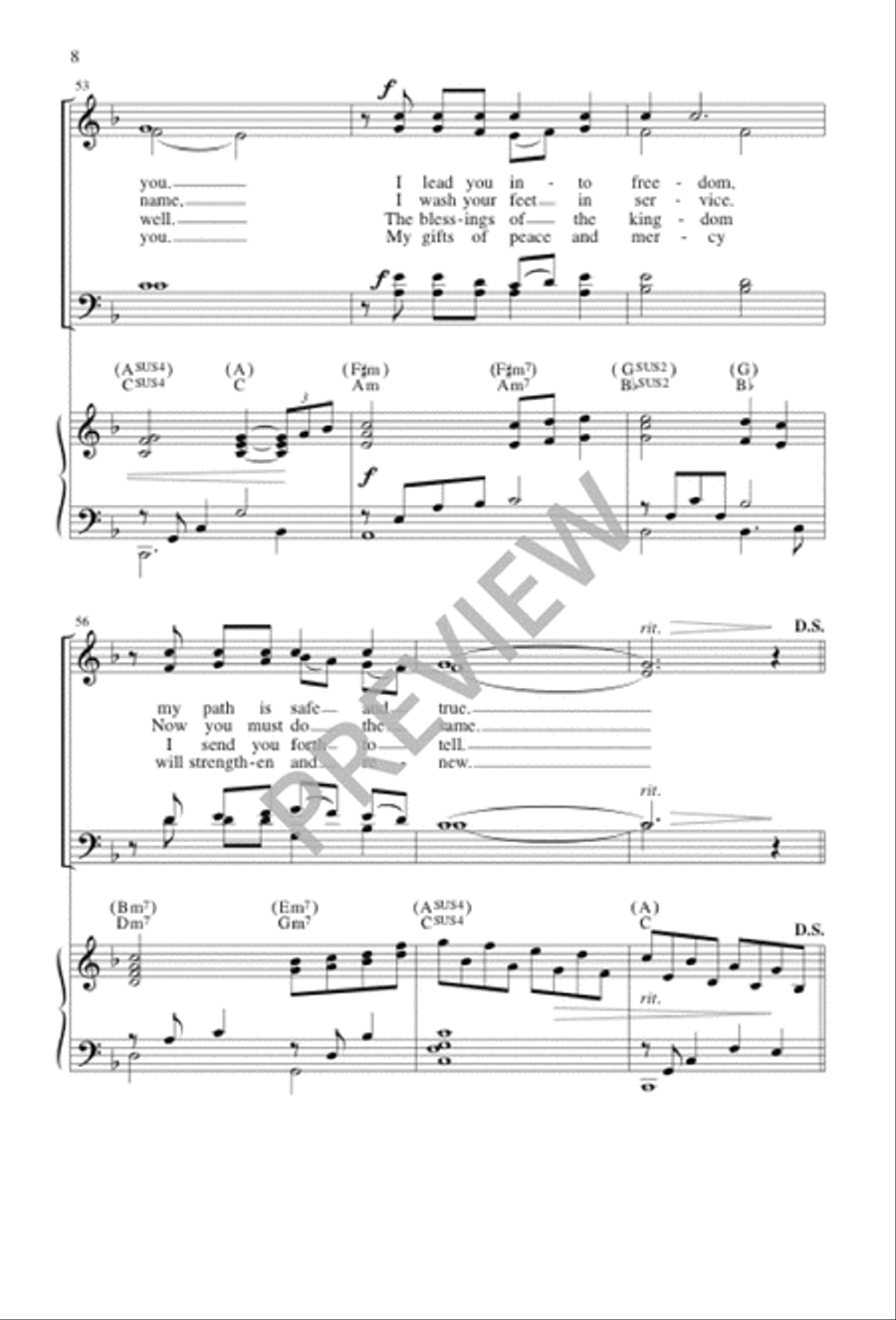Where Two or Three Are Gathered 4-Part scores gallery preview page 8