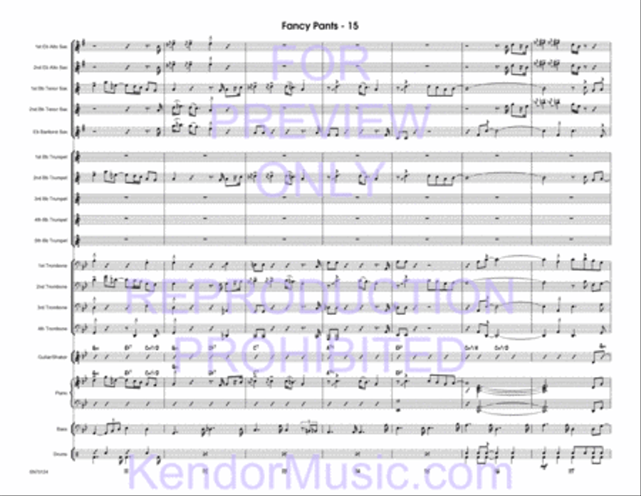 Fancy Pants (Full Score) Jazz Ensemble scores gallery preview page 16