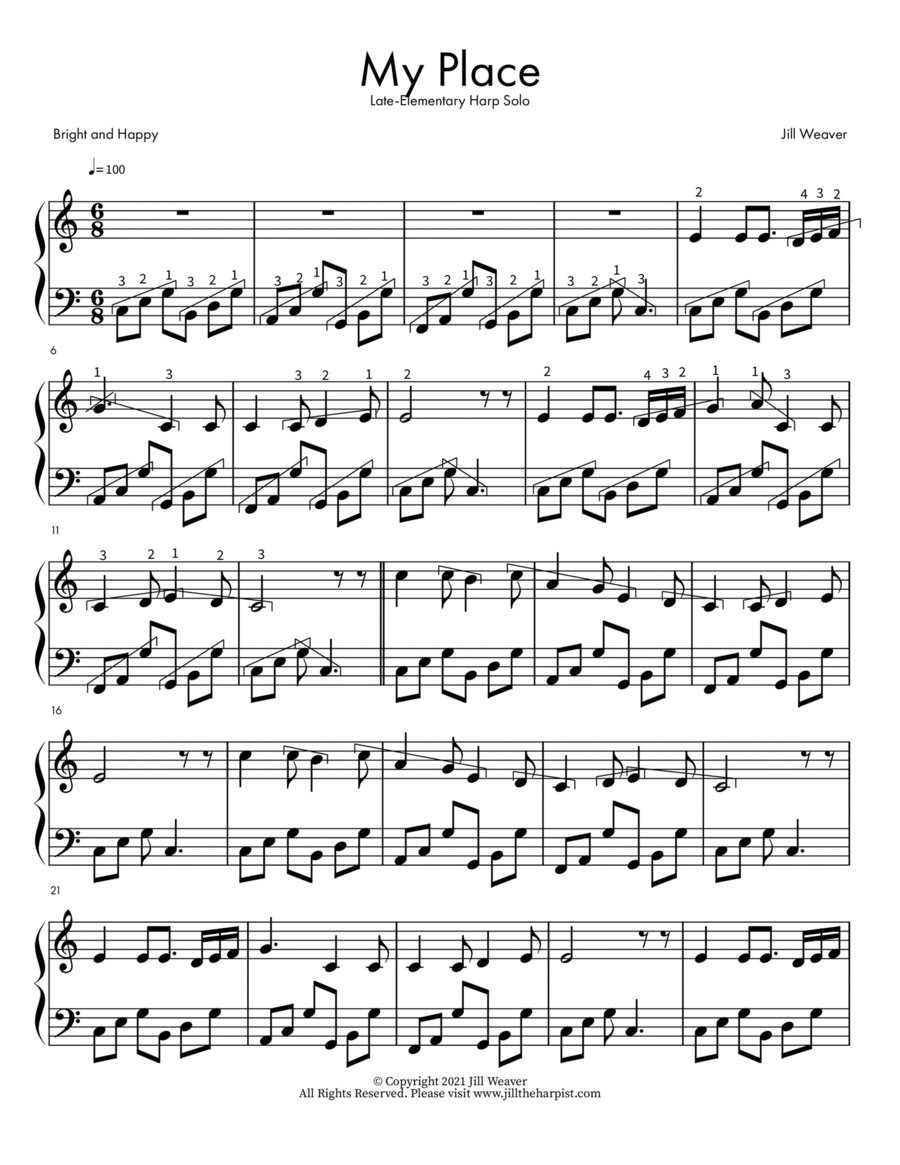 My Place Harp scores gallery preview page 1