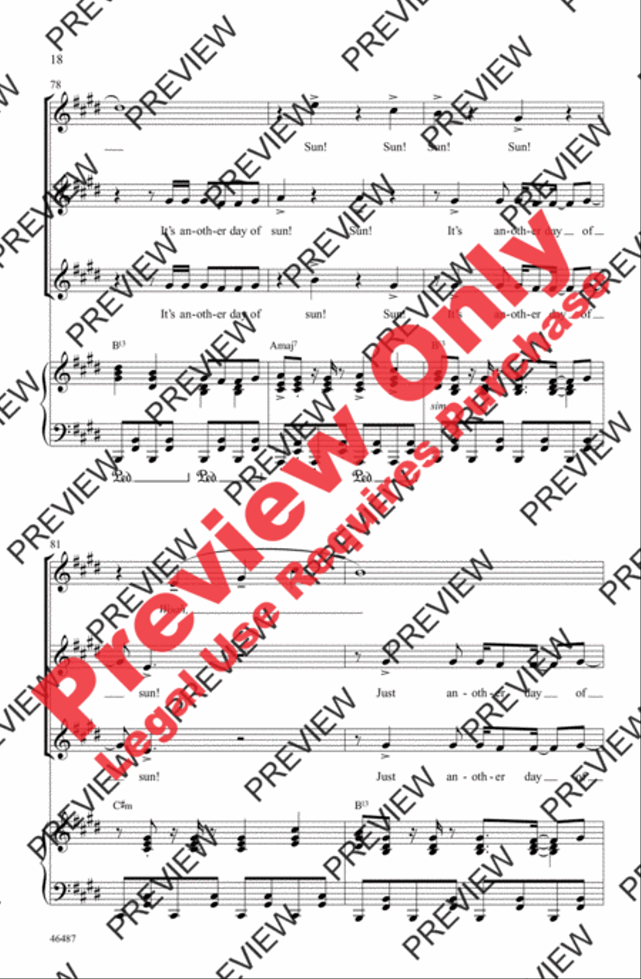 Another Day of Sun Women's Choir scores gallery preview page 18