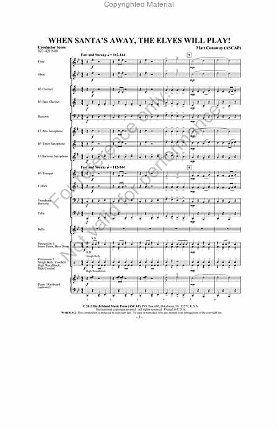When Santa's Away, The Elves Will Play! Concert Band scores gallery preview page 2