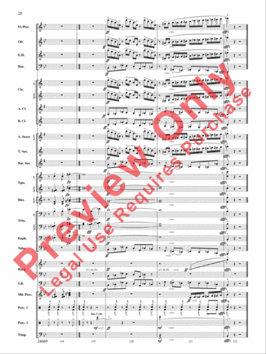 Metroplex: Three Postcards from Manhattan Concert Band scores gallery preview page 29