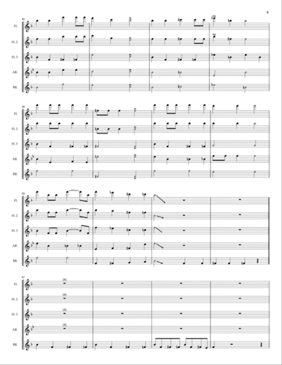 Grim Grinning Ghosts Flute Choir scores gallery preview page 5