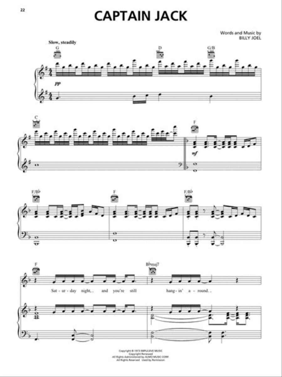 Billy Joel – Greatest Hits, Volume I & II Piano, Vocal, Guitar scores gallery preview page 11