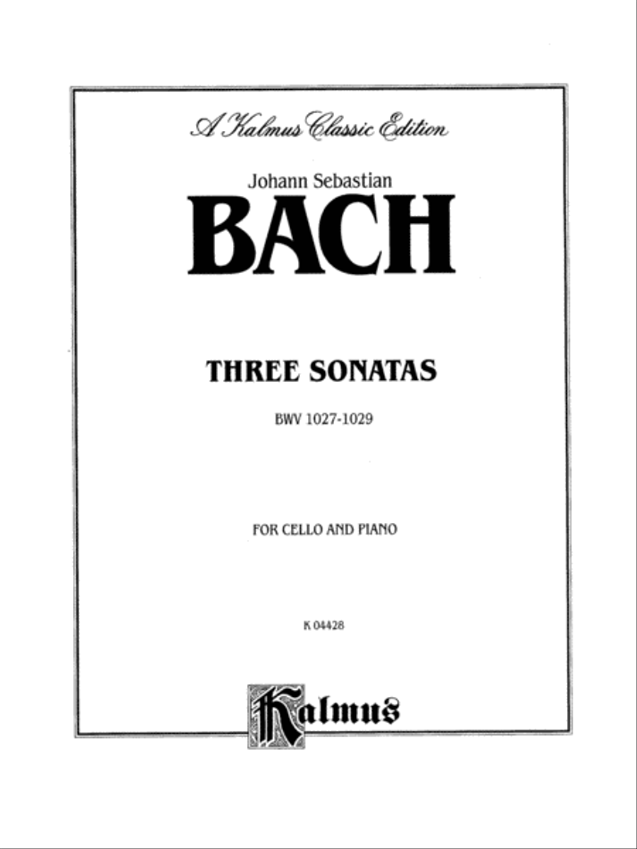 Three Sonatas for Viola da Gamba, BWV 1027-29 Cello scores gallery preview page 2