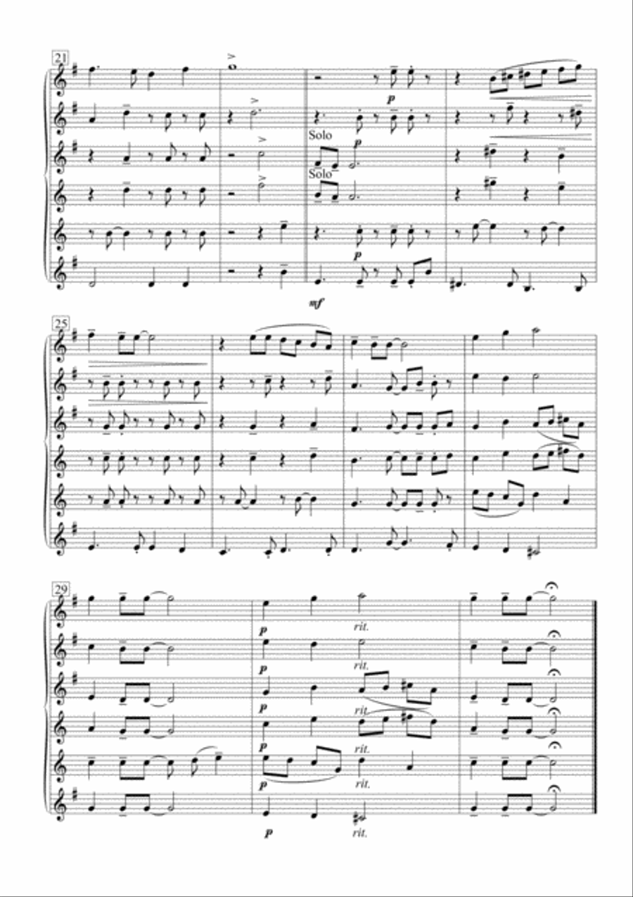 Yesterday Yesterday Saxophone Quintet scores gallery preview page 4