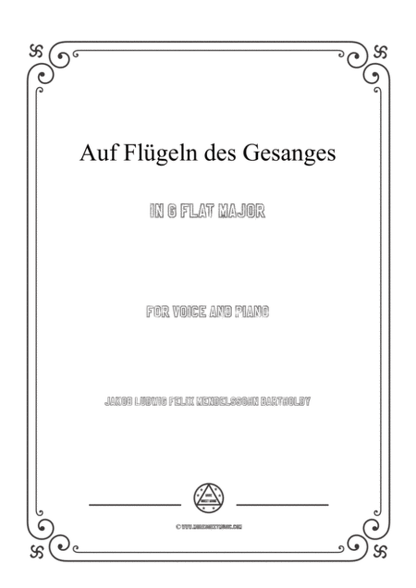 Mendelssohn-Auf Flügeln des Gesanges in G flat Major,for Voice and Piano image number null