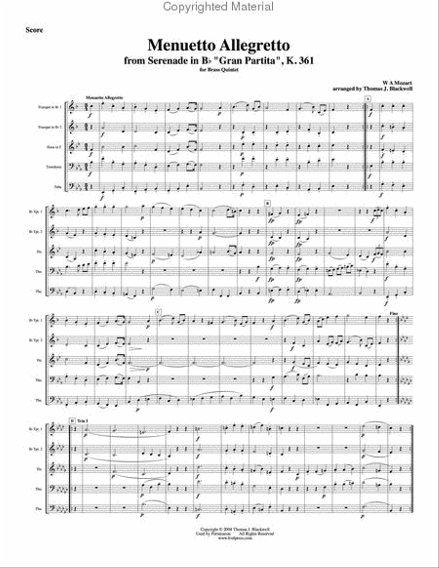 Menuetto Allegretto from 
