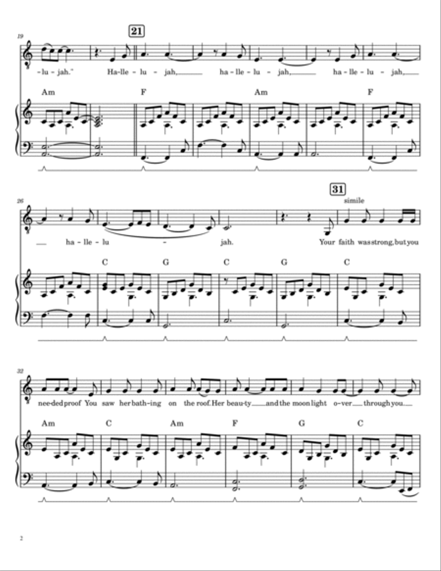 Hallelujah A Cappella scores gallery preview page 2