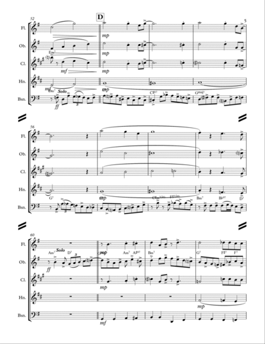 Don't Get Around Much Anymore Woodwind Quintet scores gallery preview page 6