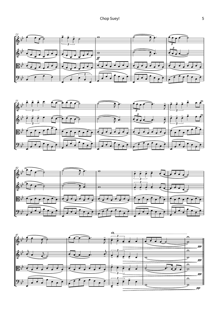 Chop Suey! String Quartet scores gallery preview page 5