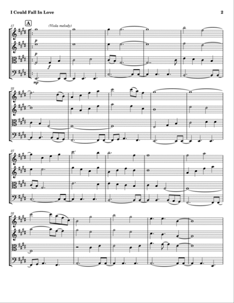 I Could Fall In Love String Quartet scores gallery preview page 2