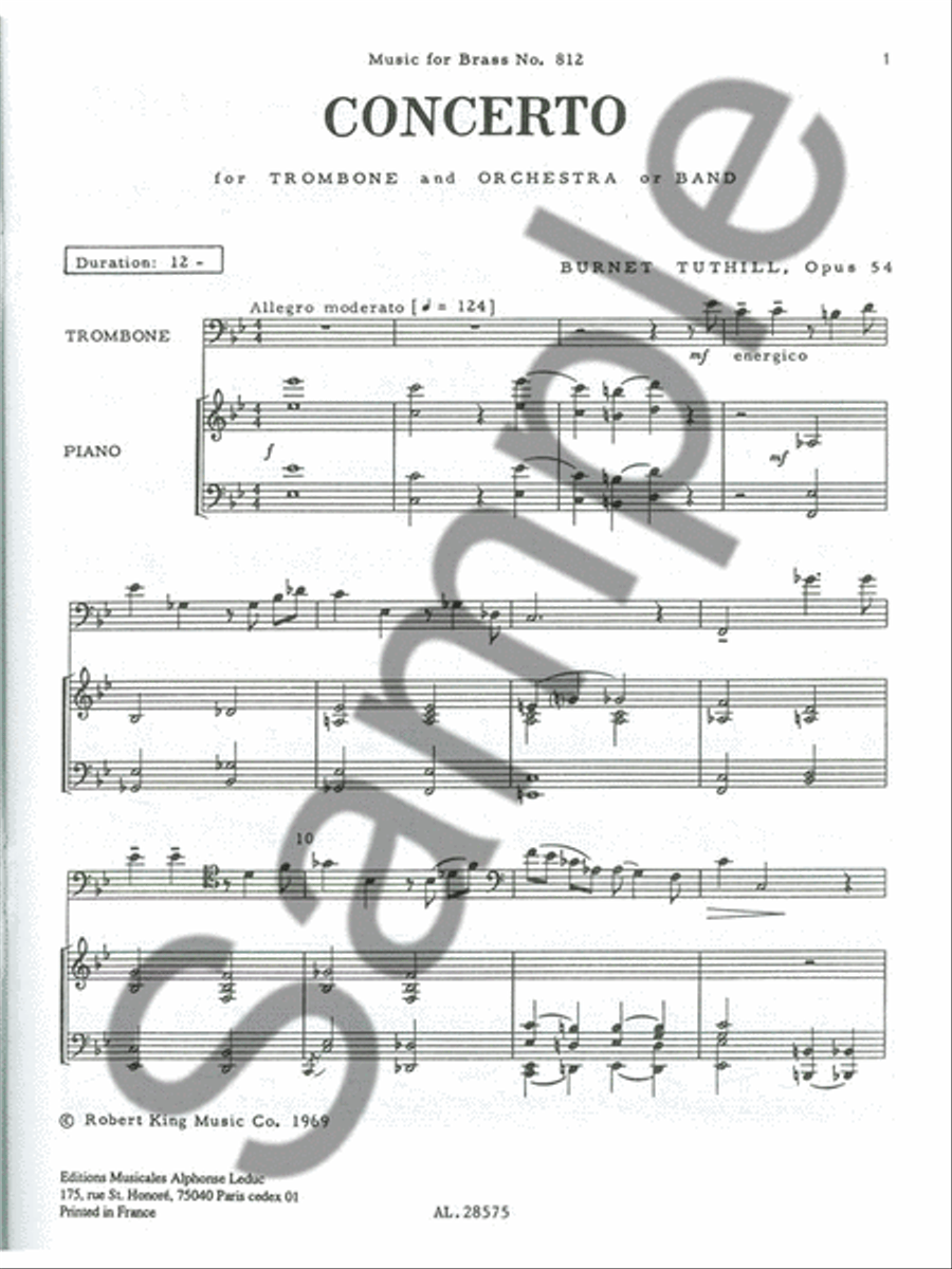 Concerto (trombone & Piano) Piano Accompaniment scores gallery preview page 2