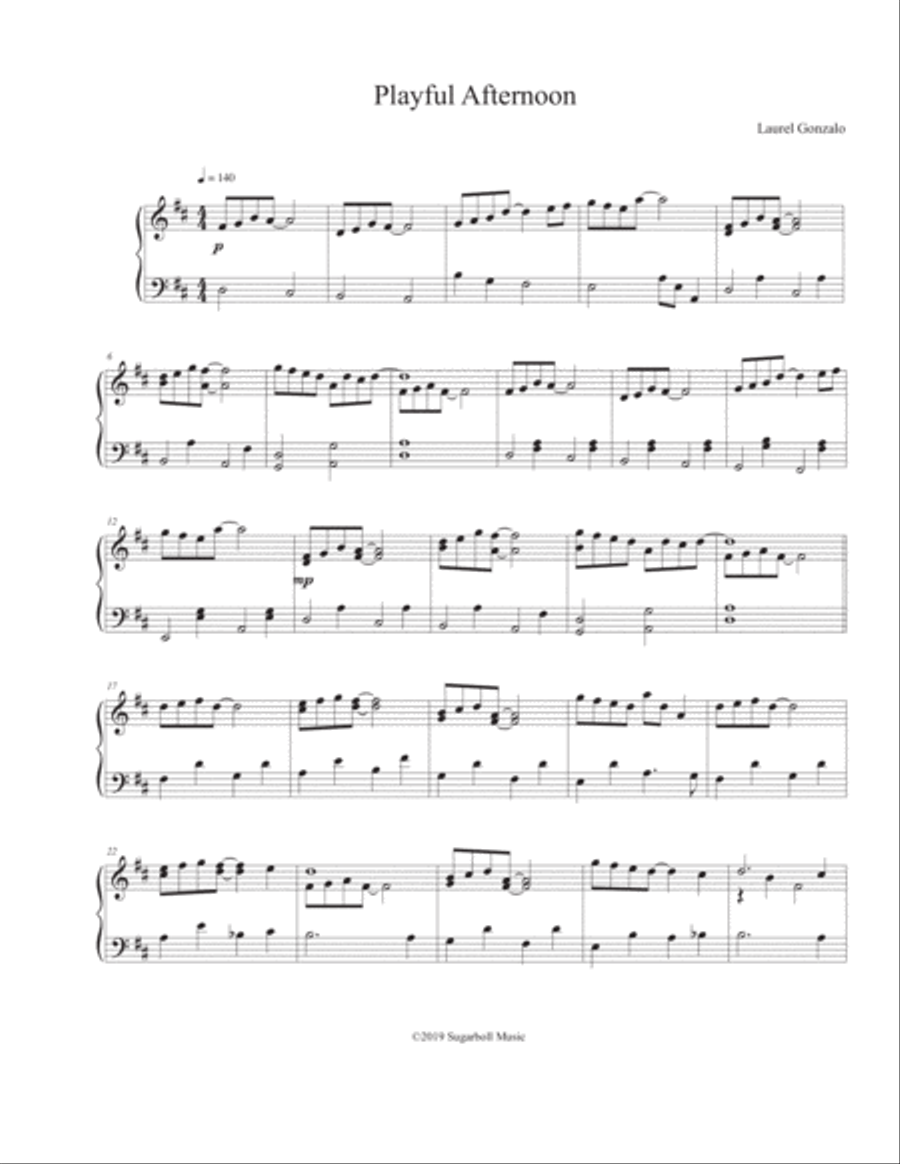 Playful Afternoon Playful Afternoon Piano Solo scores gallery preview page 1