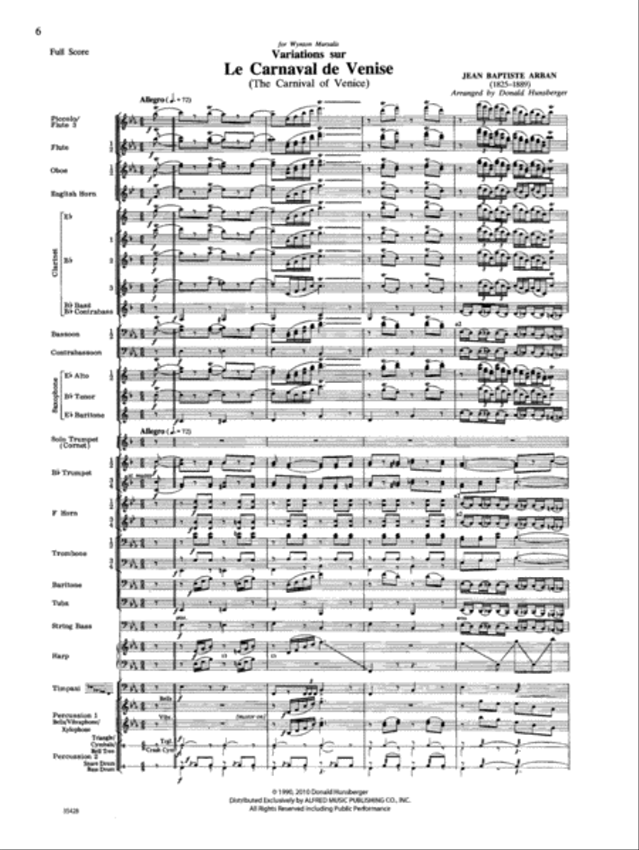 Le Carnaval de Venise: Score Concert Band scores gallery preview page 2