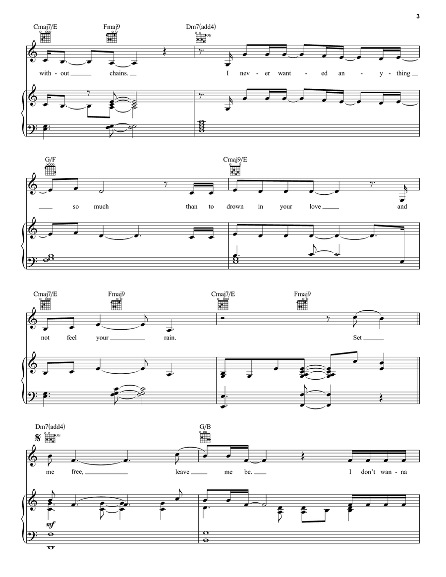 Gravity Piano, Vocal, Guitar scores gallery preview page 3