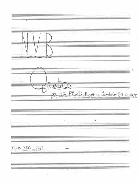 Quartetto Per Due Flauti, Fagotto E Cembalo