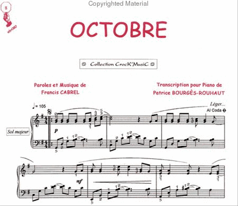 Octobre (Collection CrocK'MusiC) Piano Solo scores gallery preview page 2