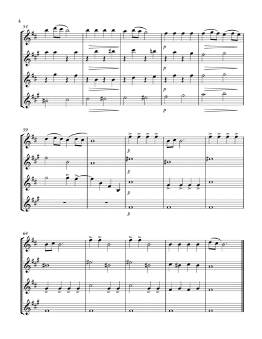 Chanson Triste Saxophone Quartet scores gallery preview page 4