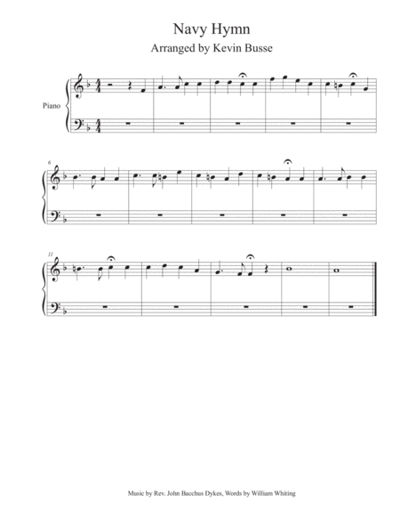 Navy Hymn - Piano image number null