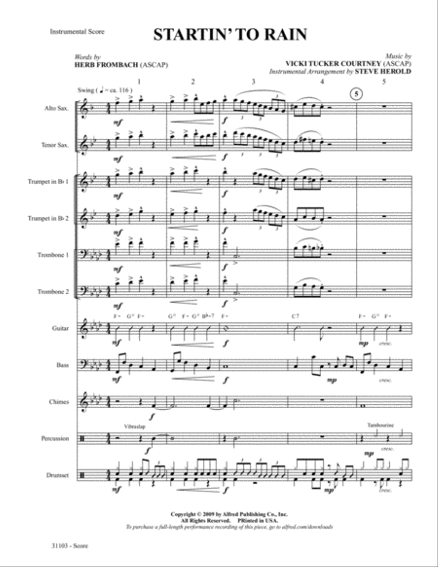Startin' to Rain: Score Score scores gallery preview page 1