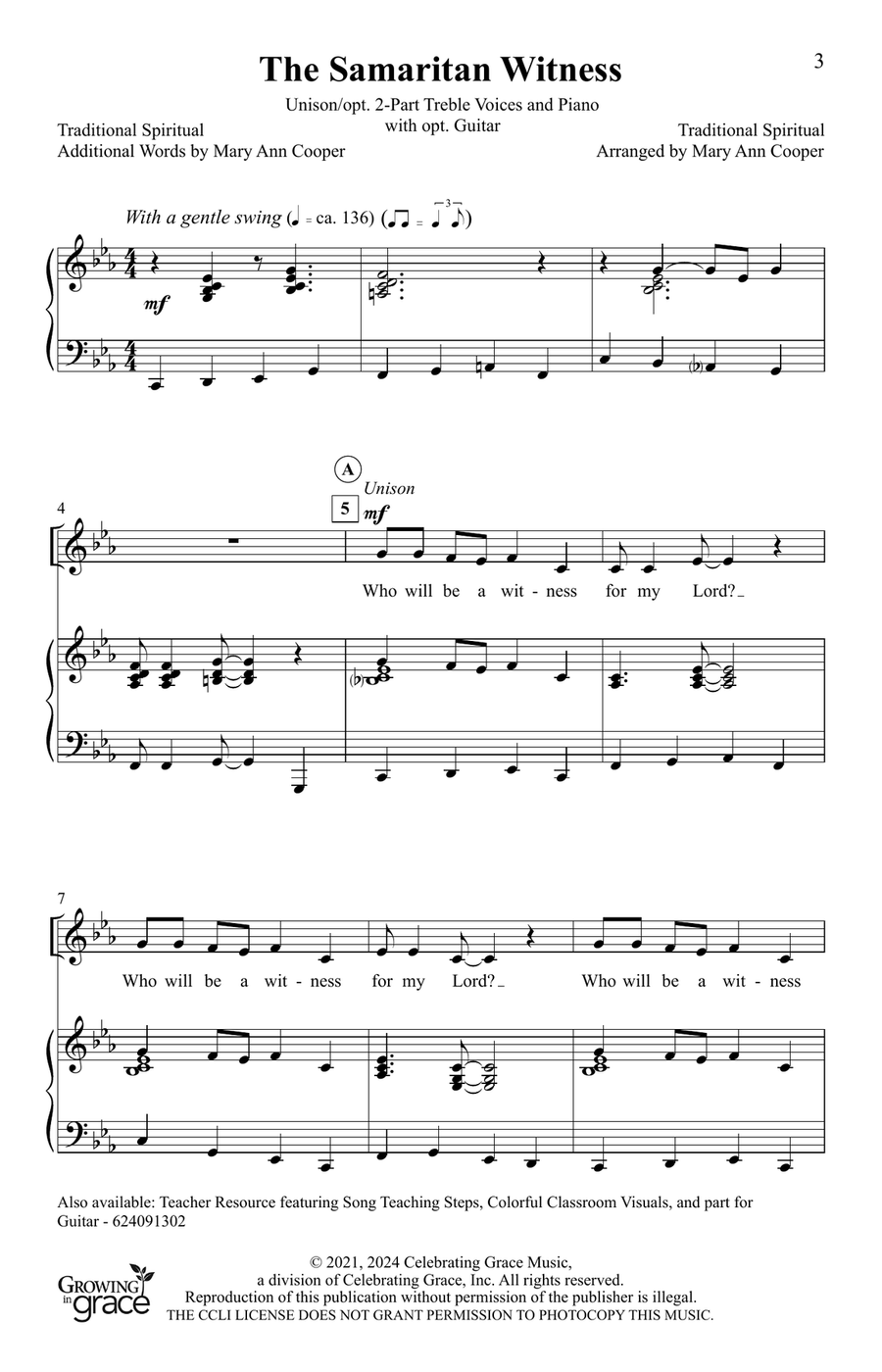 The Samaritan Witness (Digital) Unison Choir scores gallery preview page 2