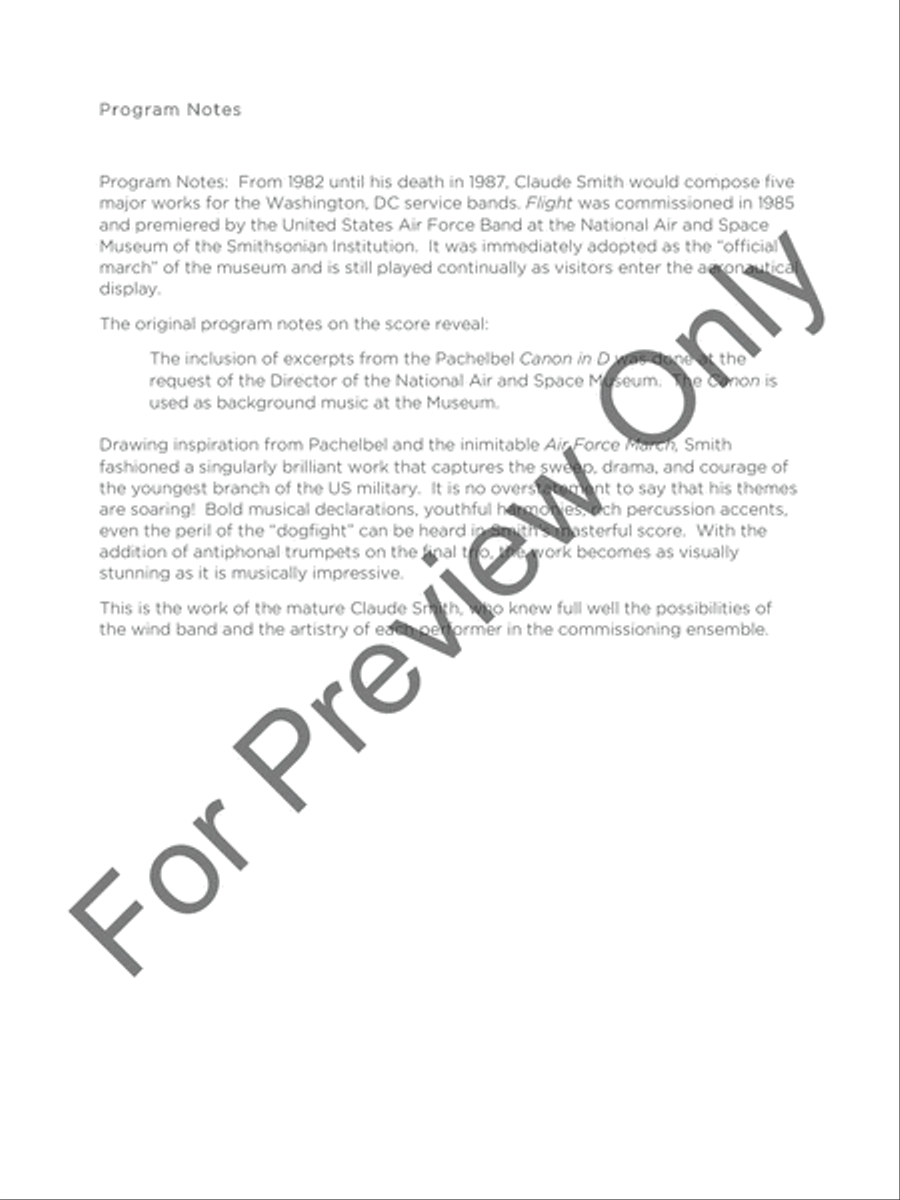 Flight (Score) Concert Band scores gallery preview page 3