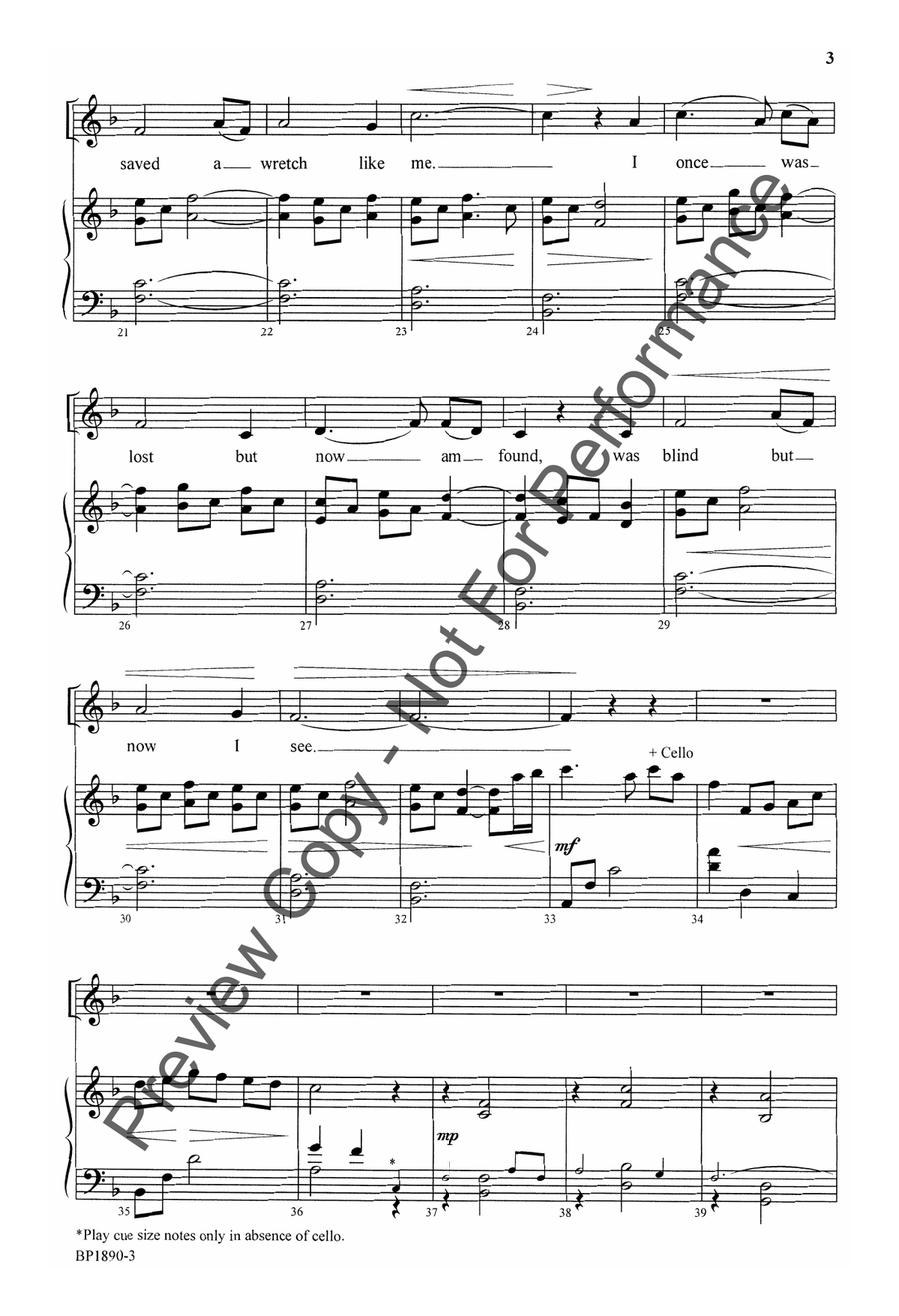 Amazing Grace - Stevenson 4-Part scores gallery preview page 4